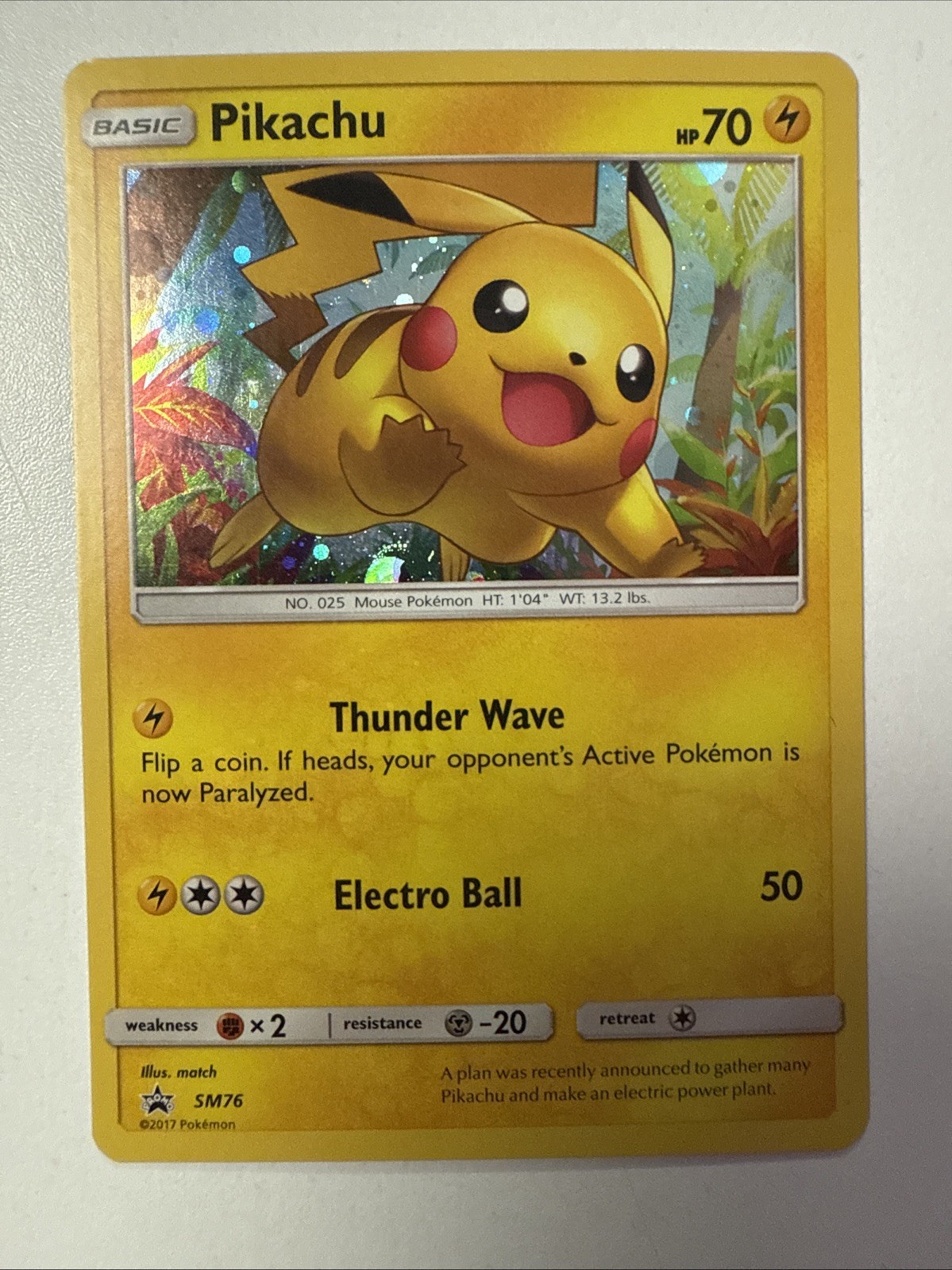 Pikachu - SM76 - Pokemon Sun & Moon Promo Holo Rare Card Sun & Moon NM