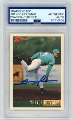 TREVOR HOFFMAN Signed 1993 Bowman Baseball Card #390 PSA AUTO 10546