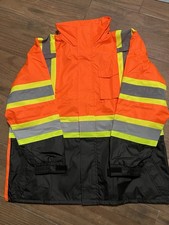 Hi Vis Rain Jacket Reflective Waterproof HighVisibility Class 3 Safety Rain Coat