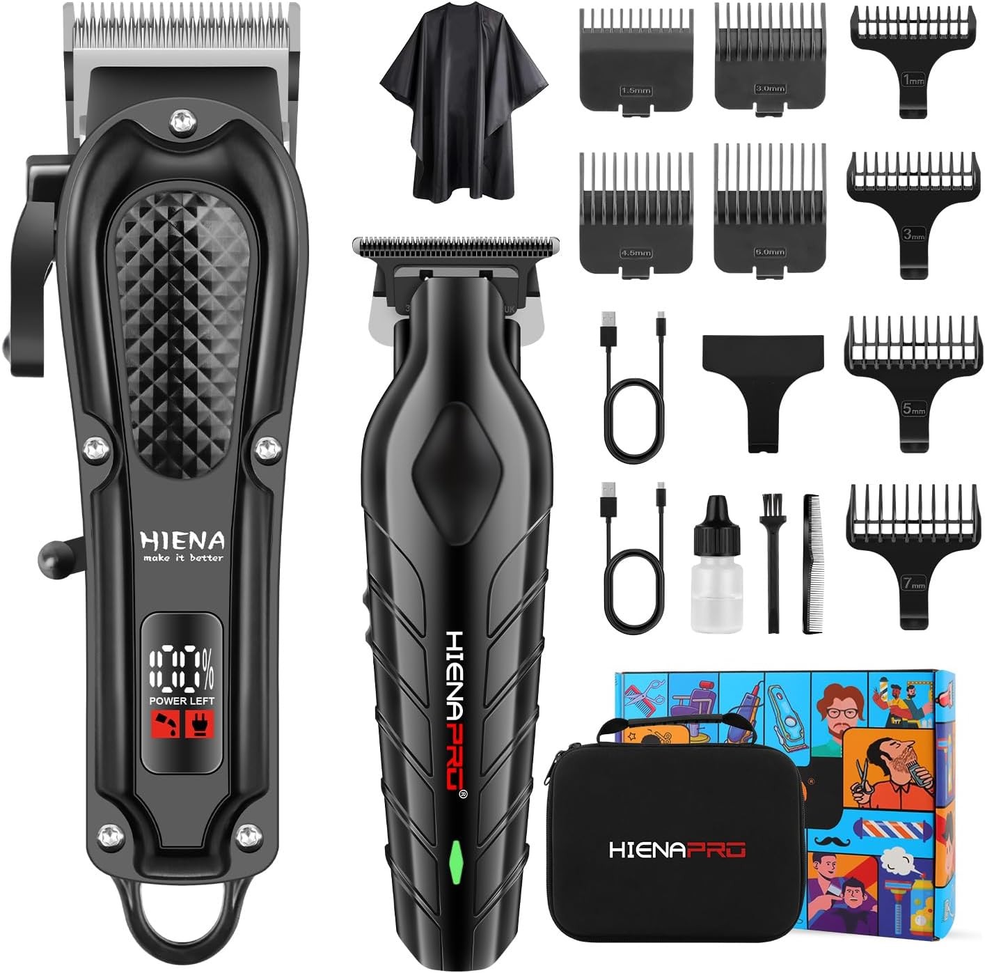 HIENA Professional Hair Clipper Set & Trimmer Kit for Men, Rechargeable... 