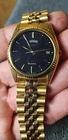 Seiko Men's SQ Presidential Watch Gold Dial, Gold Tone, Daydate, 5Y23-8A60 VTG