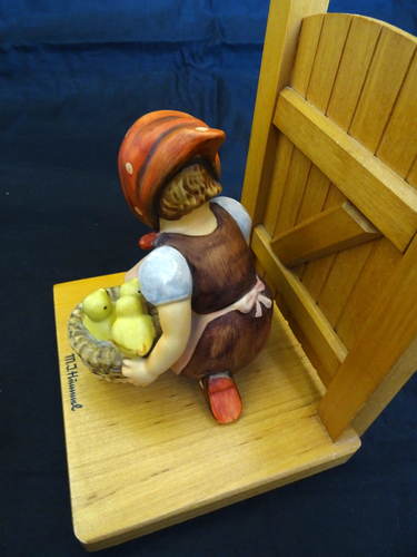 (2) Vintage Hummel Figurine Bookends Boy w/ Bunnies Girl w/ Chicks - Picture 11 of 24