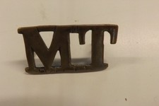 MILITARY BADGE MT MOTOR TRANSPORT CORPS lugs not complete 3.15CMS X 1.75CMS 2084