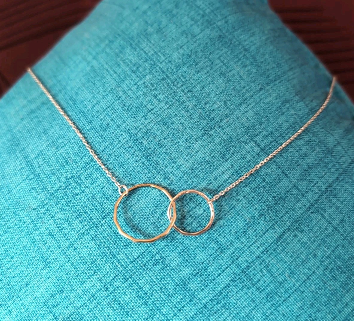 Beautiful Two-Tone Interlocking Circles Sterling … - image 2