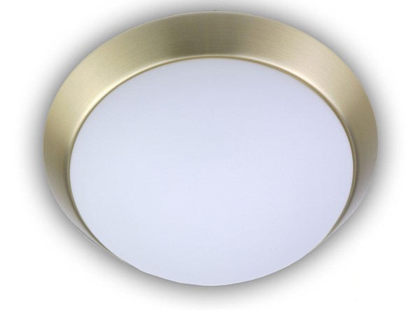 Led Flurlampe Dielen Beleuchtung Deckenschale Rund Ø50Cm Opalglas Messing Matt-image