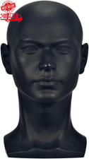 PVC Mannequin Head Black Male Manikin Dummy Stand Model Display Hat Scarf Wig...