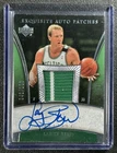 LARRY BIRD 2005-06 UPPER DECK EXQUISITE COLL #AP-LB GAME-USED PATCH AUTO 42/100