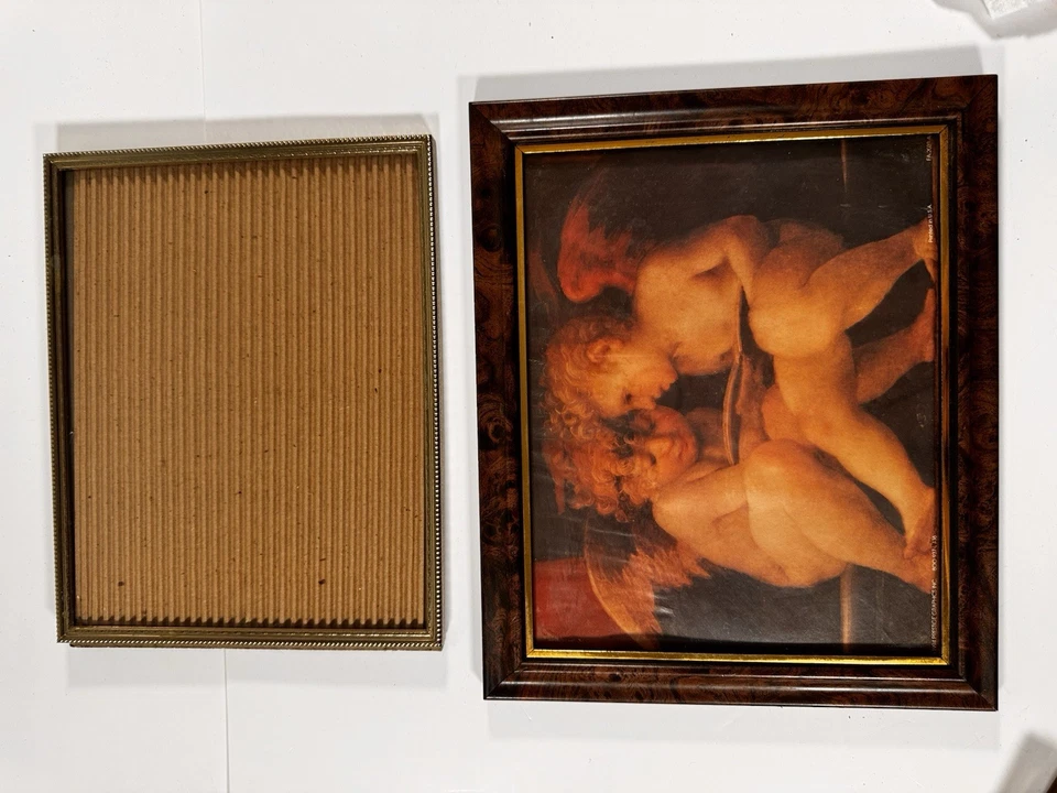 Vtg Picture Photo Frames  ALL 8 X 10  Brass Gold Tone Marble Floral Mixed LOT - Image 3 of 4