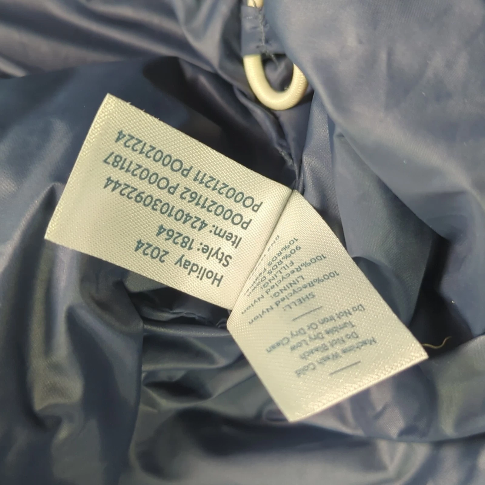 Marine Layer Archive Boreal Puffer Vest Navy Sunset Colorblock Chevron Jacket L image 9