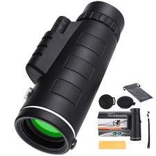 Lizbin 40x60 Monocular Telescope, Small Monoculars for Adults High Black