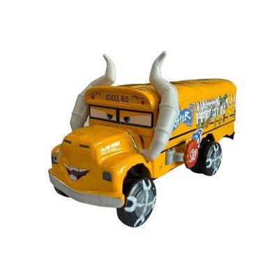 Disney Pixar Cars 3 Miss Fritter Crazy School Bus Diecast Model Toy Car Boy Gift