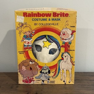 Vintage 1983 Rainbow Brite Starlite Costume Mask Collegeville Deadstock
