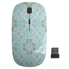 Turtles Waves Turquoise Pattern, Optical Wireless Mouse, Desktop Laptop Mice