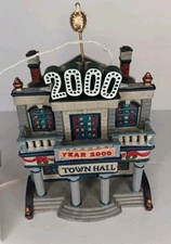 Lemax Millennium 2000 Celebration Town Hall Porcelain Lighted House Vintage 1999