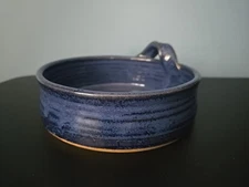 Mini Pie Pan Pottery Brie "Cheese" Bakers   Baked Brie Hot Crab Dip Blue Ceramic