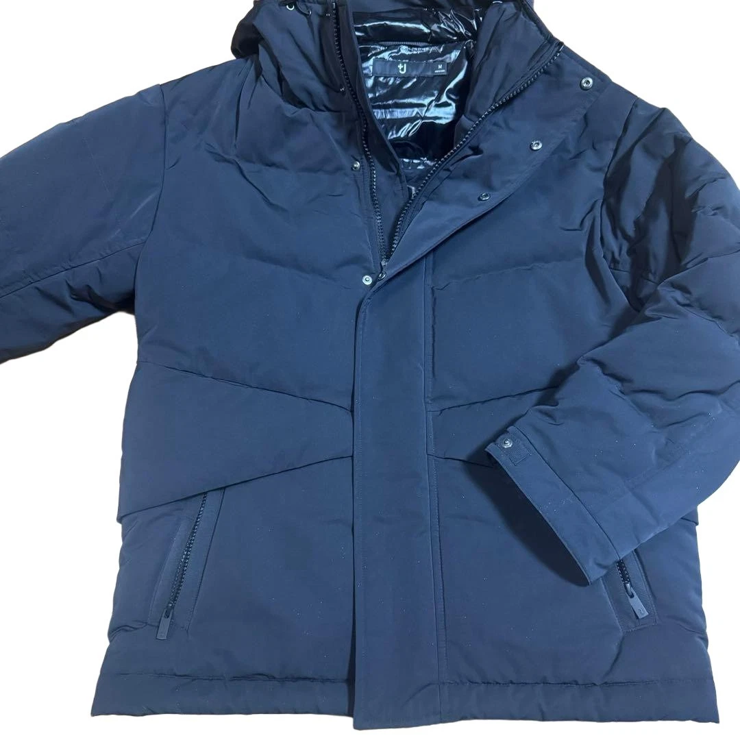 J+J Down Jacket Black men's puffer coat winter insulated streetwear