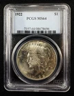 1922 P US Peace Silver Dollar $1 PCGS MS64 Original Toning (F205)