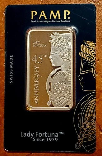 1 Oz Silver Bullion Bar ~ Pamp Suisse ~ 45th Anniversary ~ NO RESERVE!