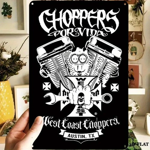 West Coast Choppers Austin TX Tin Metal Signs Home Décor 8x12 Vintage Motorcycle