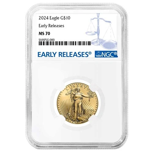 2024 $10 American Gold Eagle 1/4 oz NGC MS70 ER Blue Label