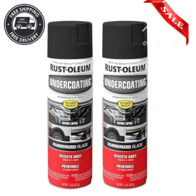 #ad #ad 2PC Black Cars Truck Undercoating Rubberized Protection Coating Spray Paint 15oz $17.29
