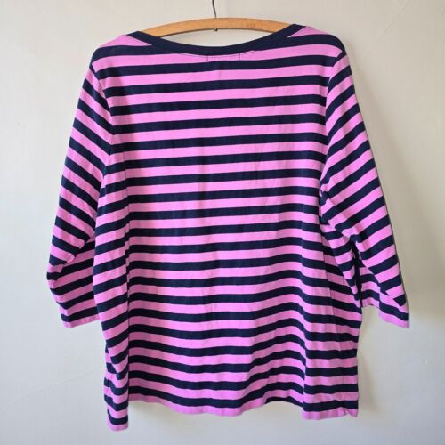Lauren Ralph Lauren Hemd gestreift lila schwarz 3/4 Arm minimalistisch 3X - Bild 2 von 4