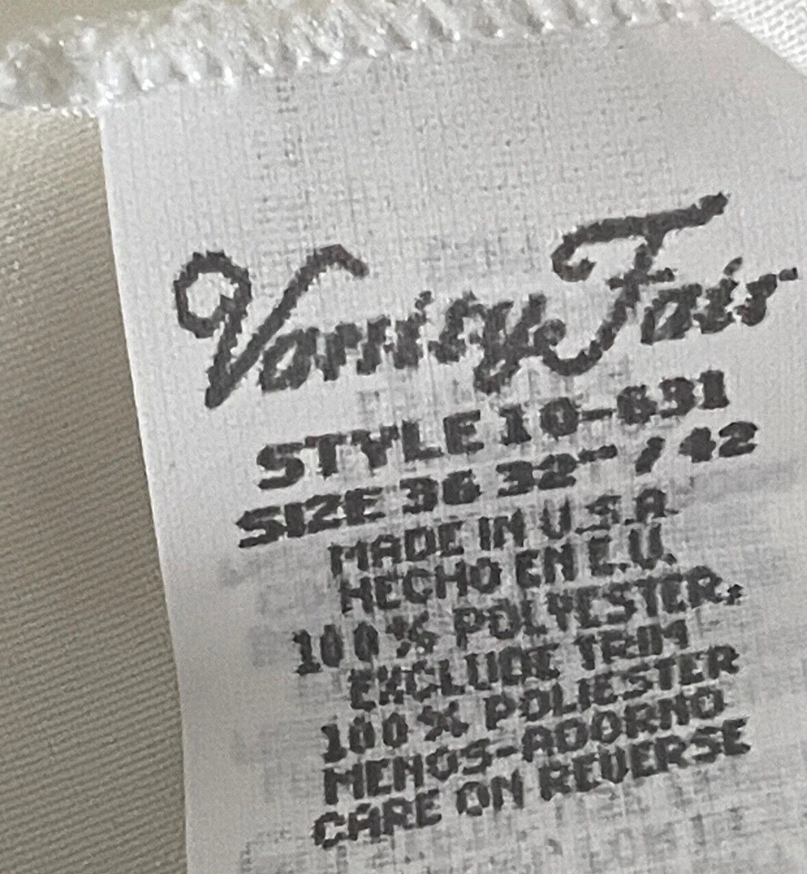 Vestido de noche vintage Vanity Fair talla 36 blanco satinado largo slip a line Foto 4 de 4