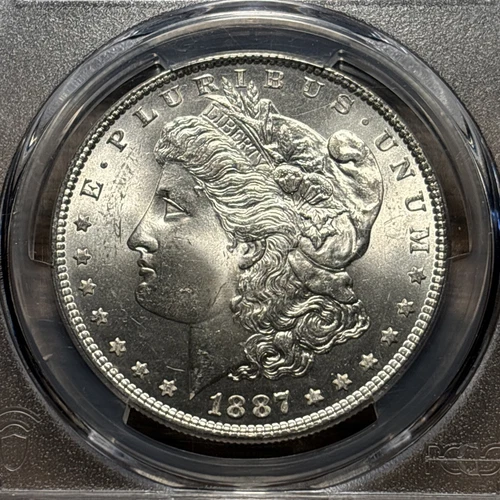 (1) Gorgeous Blast White 1887-P Morgan Silver Dollar PCGS MS65