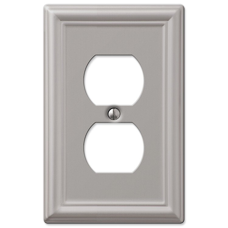 Value 4-Pack Duplex Outlet Wall Plate Decorative Steel, Brushed Nickel