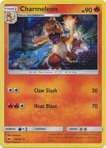 Charmeleon - 19/147 - Pokemon Burning Shadows Sun & Moon Holo Promo Card NM