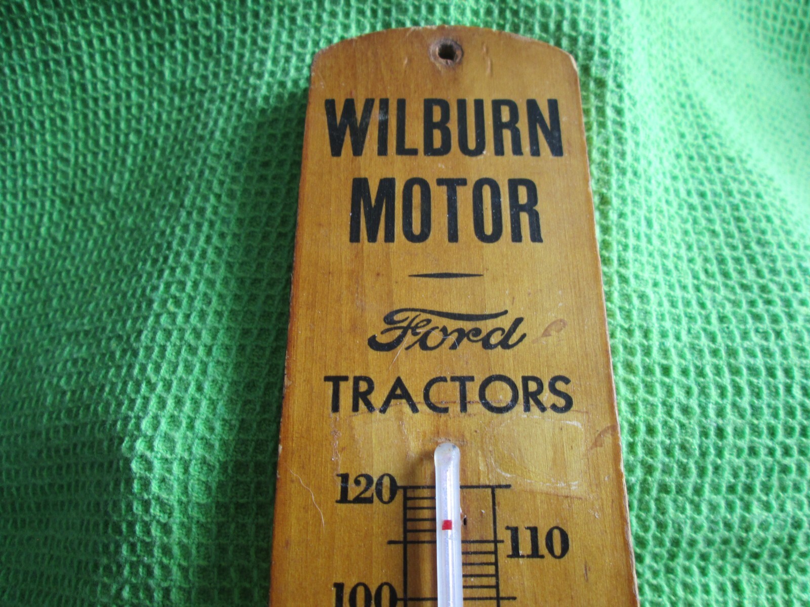 Vintage Wooden Ford Tractor Thermometer Snyder, Ok. Dealership item