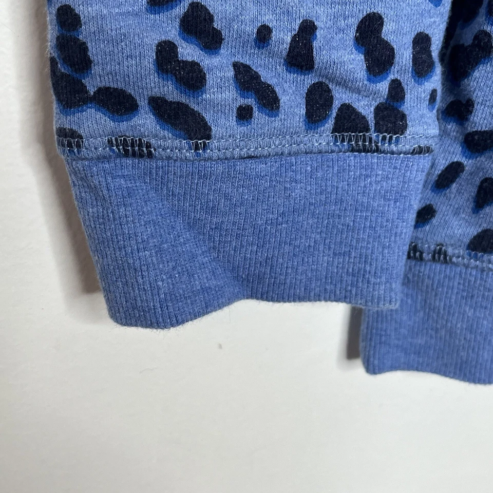 Sudadera Pullover T By Talbots Estampado Leopardo 1/4 Cremallera Azul Para Mujer Talla Pequeña Foto 4 de 4