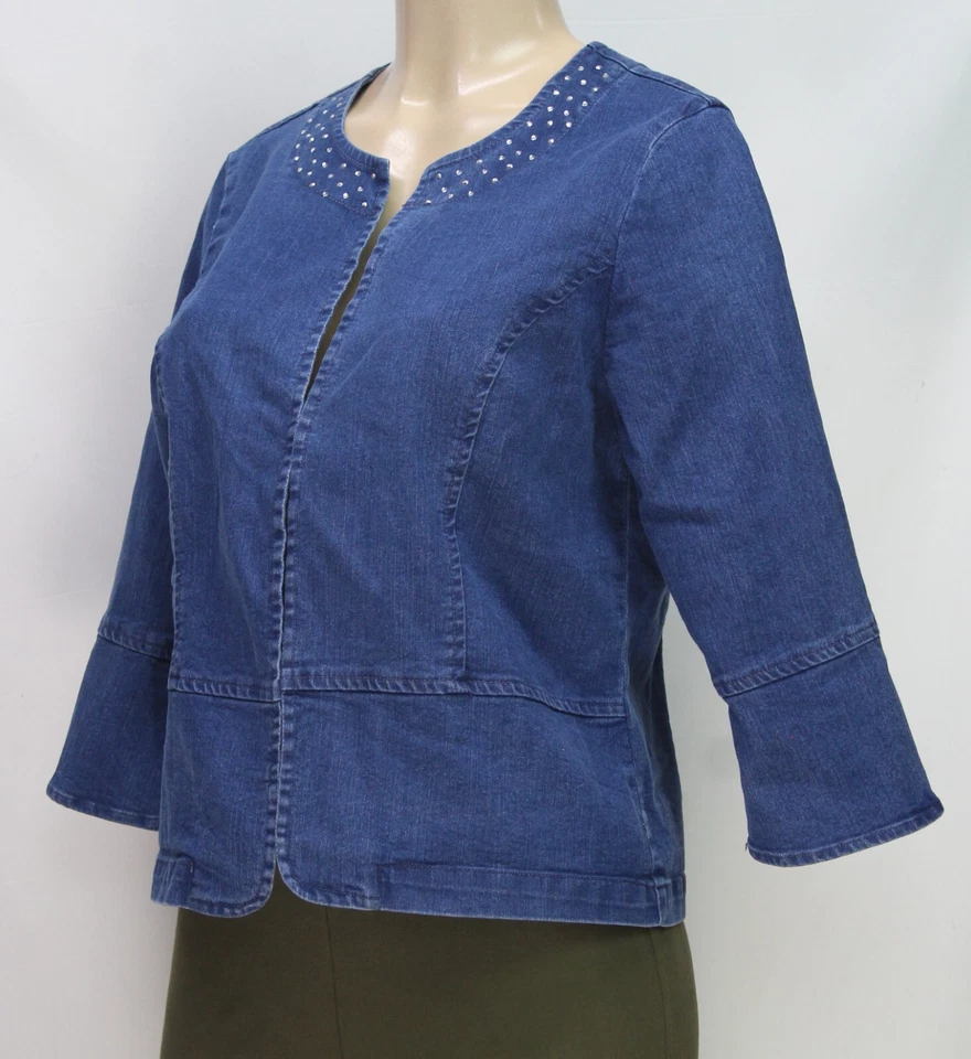 Hearts of Palm женщин легкий куртка с длинным рукавом джинсовой ткани синий миниатюрный размер 8P - Изображение 4 из 4