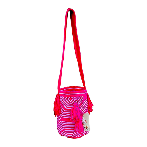 2 COLORS 🇨🇴 Colombian Large Handmade Wayuu Tribe Mochila Bucket Boho Bag RED - Picture 8 of 10