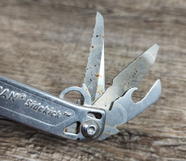 ☆~Leatherman SideKick 14 Tool Stainless Steel Multi-Tool With Pocket Clip~☆Used☆ OI10215