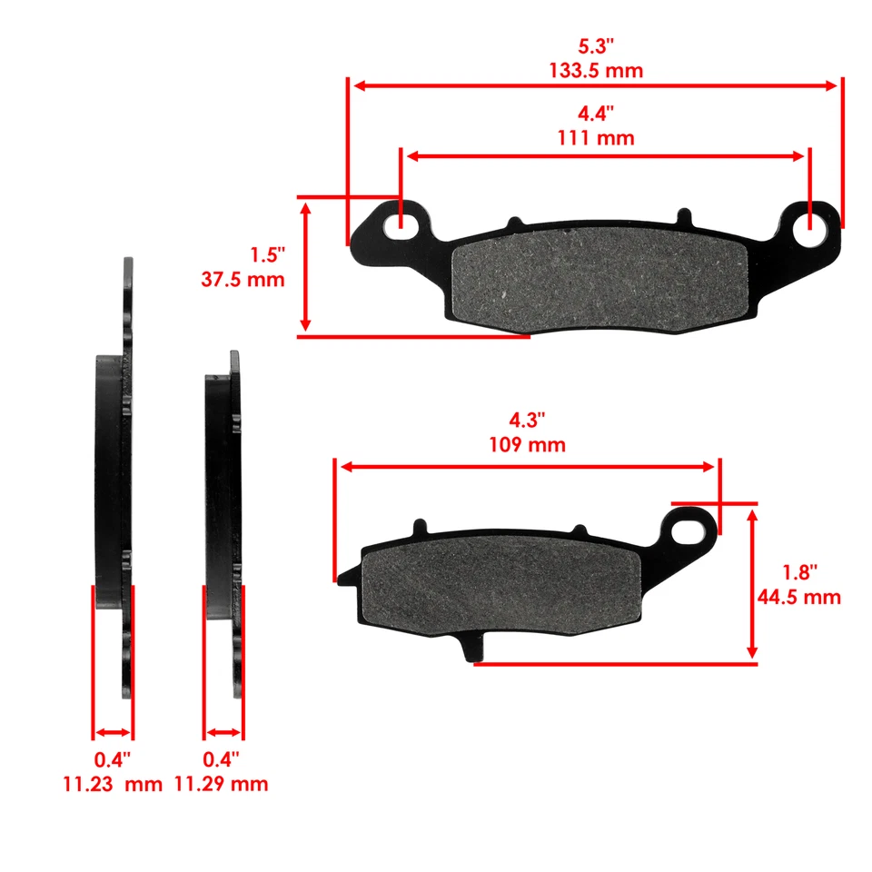Front & Rear Brake Pads for Kawasaki Vulcan 2000 VN2000 Classic 2007 2008 2009 - Image 3 of 4