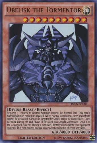 Yugioh! LP Obelisk the Tormentor - JMPS-EN004 - Ultra Rare - Limited Edition Lig