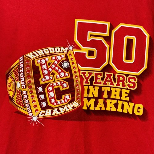 Kansas City Chiefs T Shirt Super Bowl Champs Ring Mens Size Medium Euc E800 - Picture 1 of 4