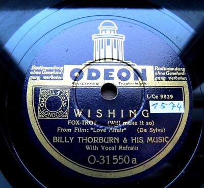 1320/ BILLY THORBURN-Wishing-One Sunday afternoon-FOXTROTT-SWING-78rpm Schellack