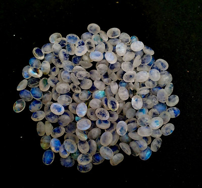 Natural Rainbow Moonstone Oval Cut Loose Gemstone Lot 85 Pcs 6x8 MM 100 CT