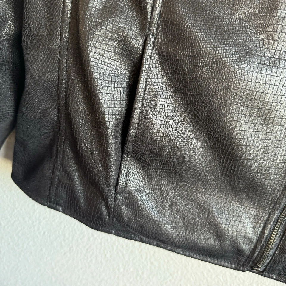 Bar III Chaqueta Motociclista Cuero Vegano Negro Talla Grande Foto 4 de 4