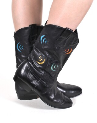 Damenstiefel Lederstiefel Leder Vintage Elegant Stiefel Creation K+S 38,5