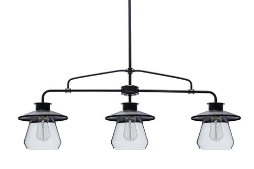 Globe Electric 64845 Nate 3-Light Oil Rubbed Bronze Pendant W/Clear Glass Shades