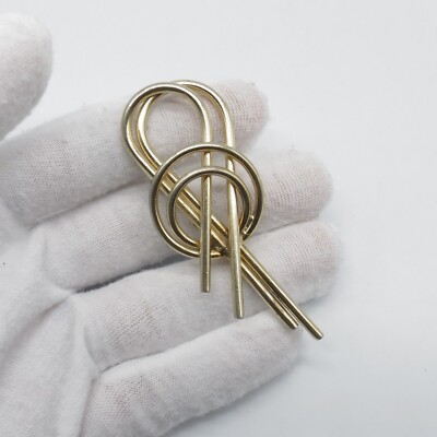 VTG Sarah Coventry Open Knot Loop Brooch Gold Tone MCM Style *