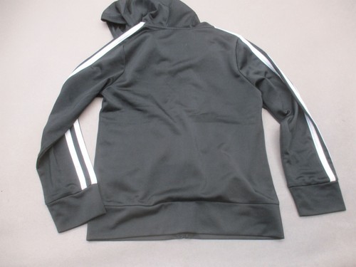 ADIDAS Size 5 Boys Black Full Zip Pocket Hooded Lightweight Track Jacket 942 - Picture 5 of 6