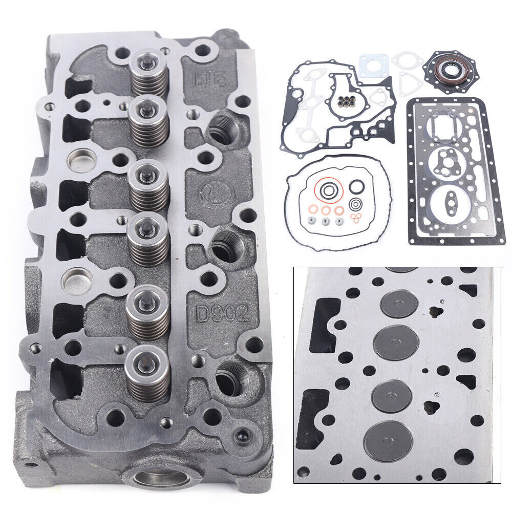 Fits For Kubota D902 RTV900 Complete Cylinder Head with Valves & Full Gasket Kit