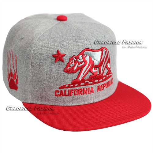 Baseball Cap California Republic CALI Bear Hat Snapback Adjustable Flat Bill Men - 第 16/18 張圖片