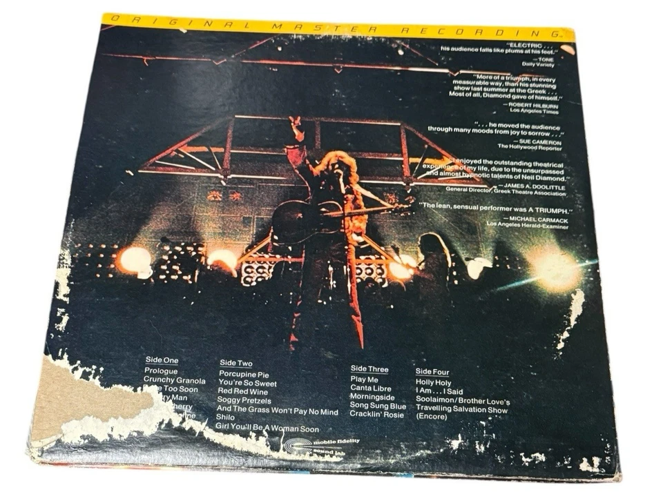 Neil Diamond Hot August Night Original Master Recording Two LP Set MFSL2-2024 - Image 3 of 4