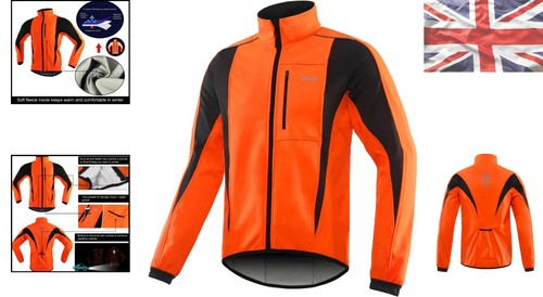 Reflective Men's Cycling Jacket - XL Waterproof Windproof Softshell for Winter - Picture 2 of 10