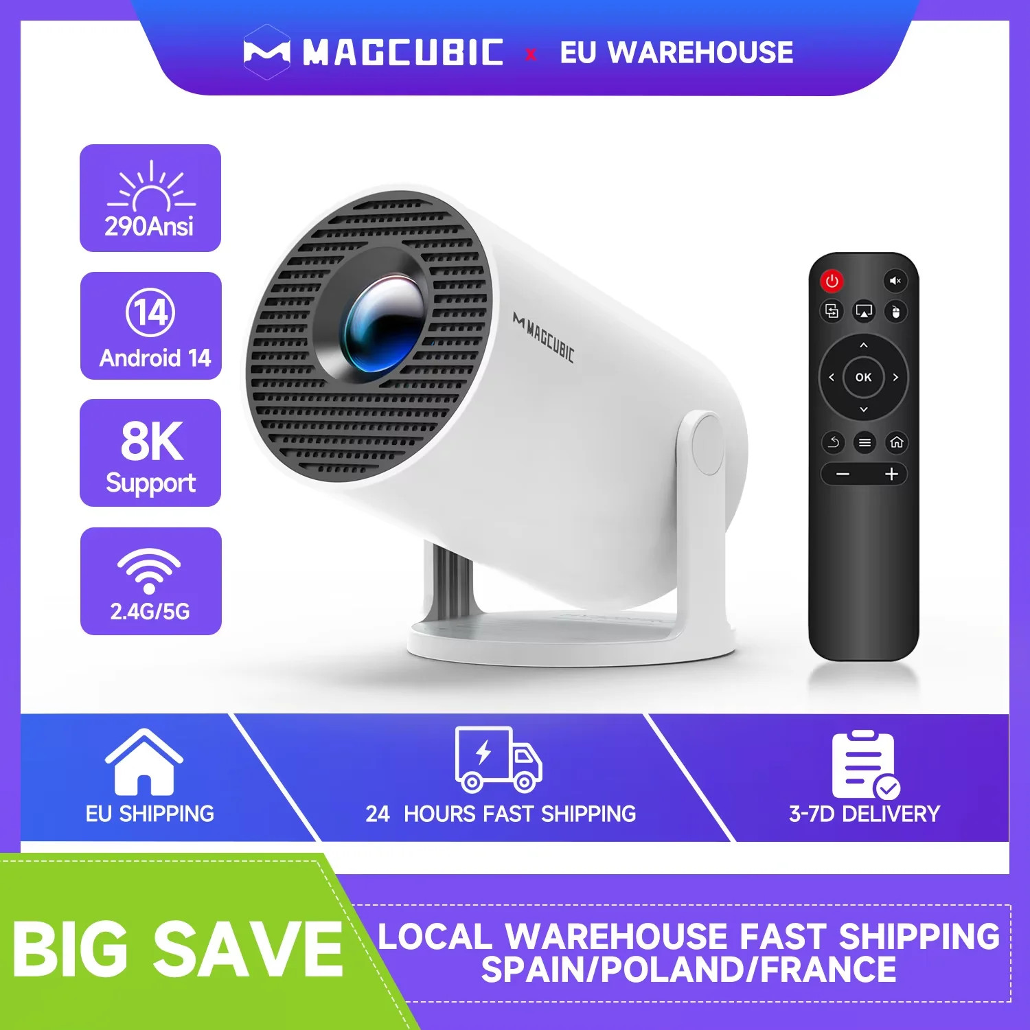 Projecteur Magcubic HY300 Pro pour remplacer TV grand écran